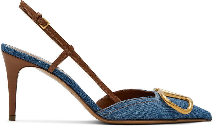 Valentino Garavani Blue VLogo Heels - Picture 5