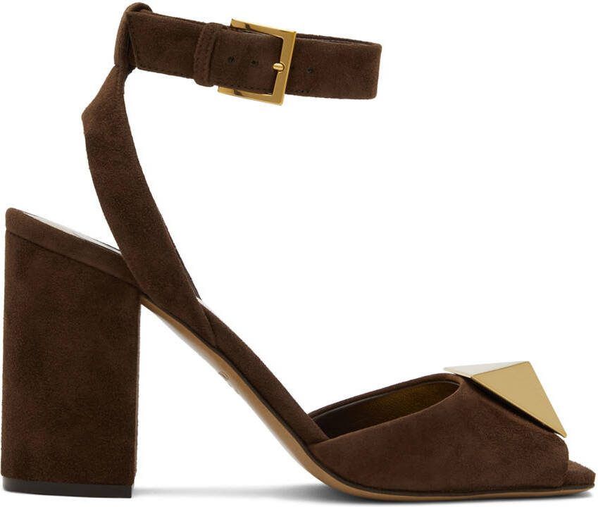 Valentino Garavani Brown One Stud Heeled Sandals