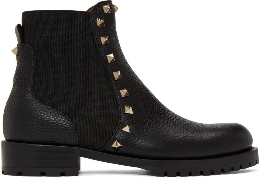 Valentino Garavani Grained Leather Rockstud Boots - Picture 5
