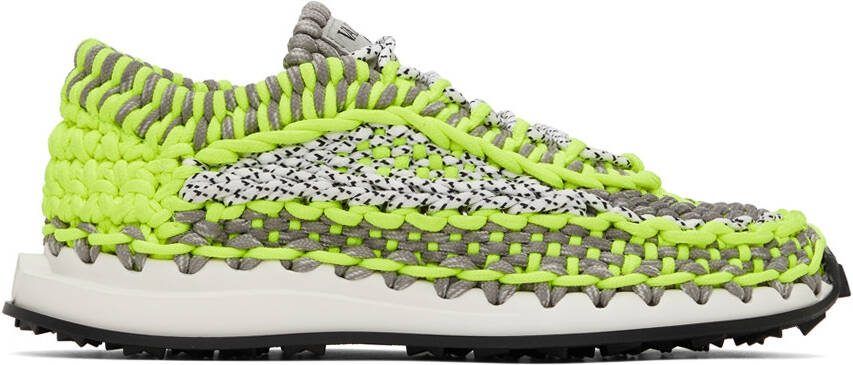 Valentino Garavani Green  Grey Crochet Sneakers - Picture 5