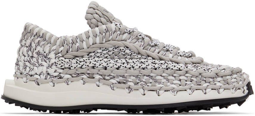 Valentino Garavani Grey Crochet Sneakers - Picture 5
