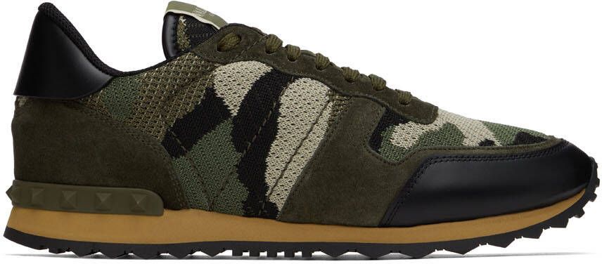 Valentino Garavani Khaki  Black Rockrunner Low-Top Sneakers - Picture 5