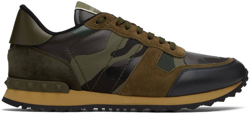 Valentino Garavani Khaki  Navy Rockrunner Sneakers