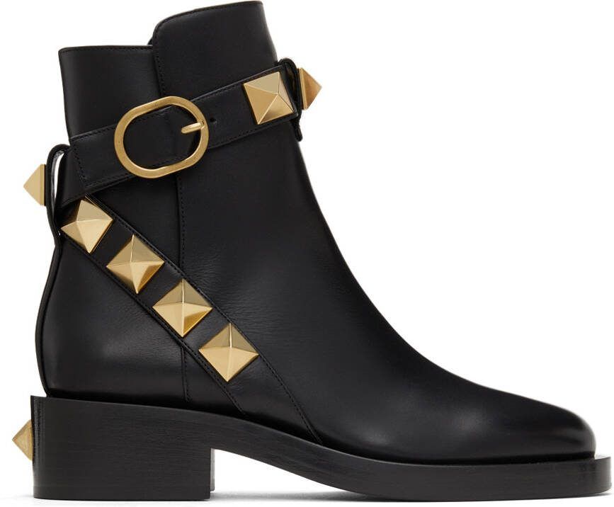 Valentino Garavani Leather Roman Stud Boots - Picture 5