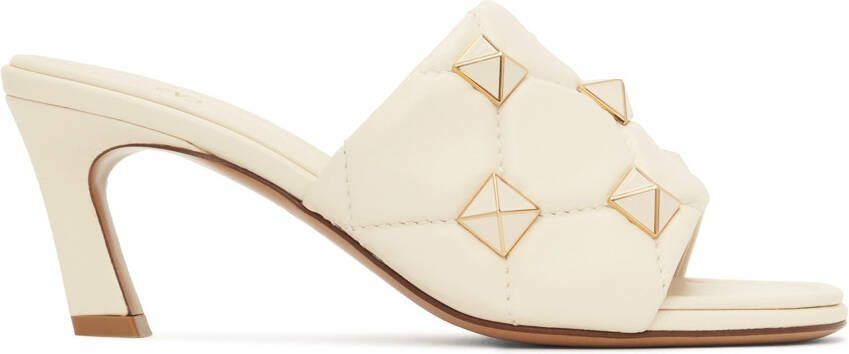 Valentino Garavani Off-White Quilted Heeled Sandals - Picture 5