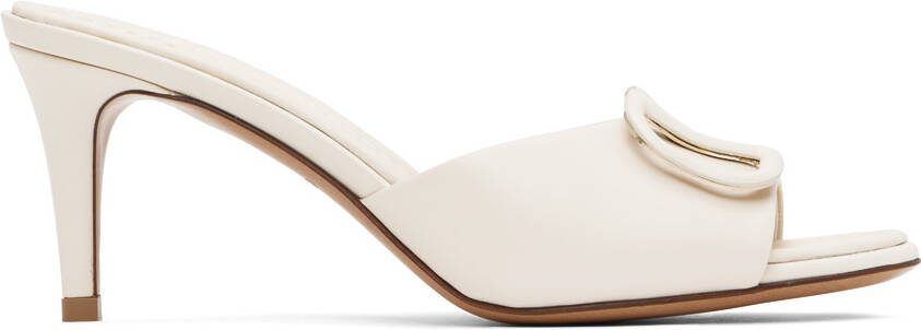 Valentino Garavani Off-White VLogo Heeled Sandals - Picture 3
