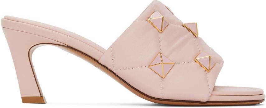 Valentino Garavani Pink Quilted Heeled Sandals - Picture 5