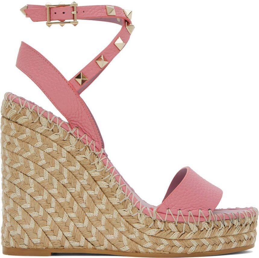 Valentino Garavani Pink Rockstud Heeled Sandals - Picture 5