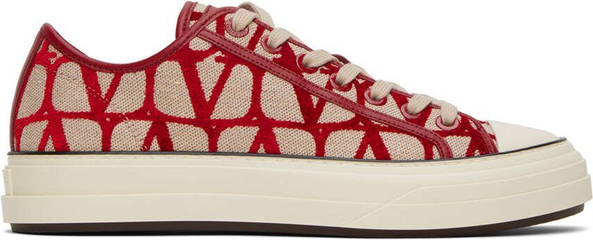 Valentino Garavani Red  Beige Totaloop Sneakers