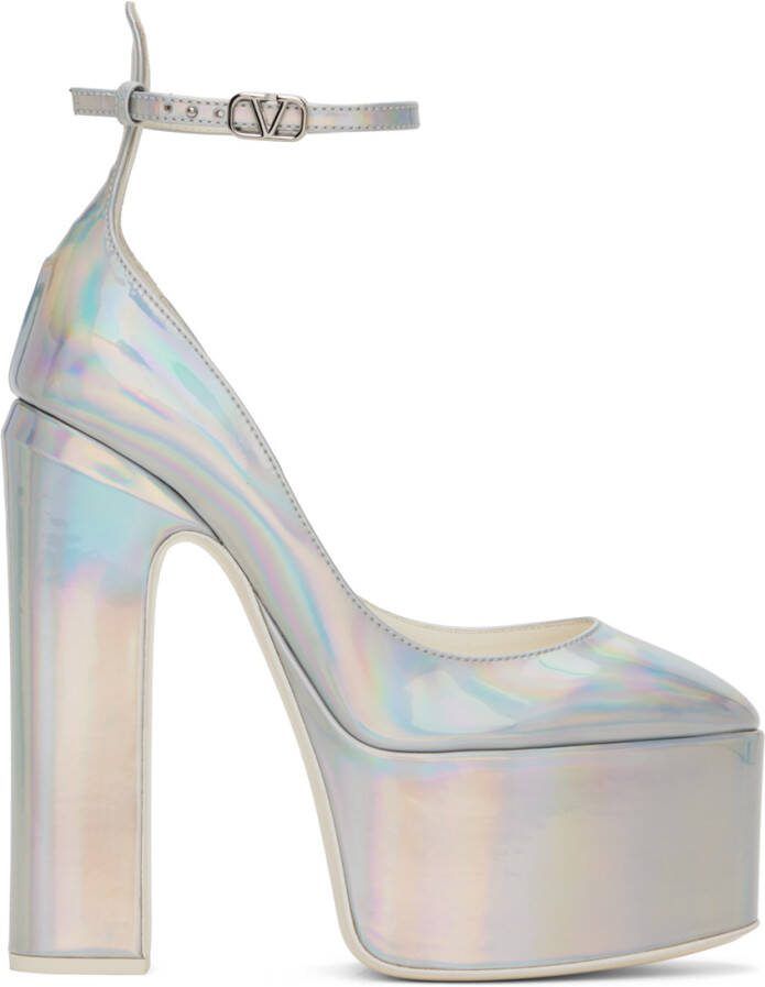 Valentino Garavani Silver Tan-Go Platform Heels - Picture 2