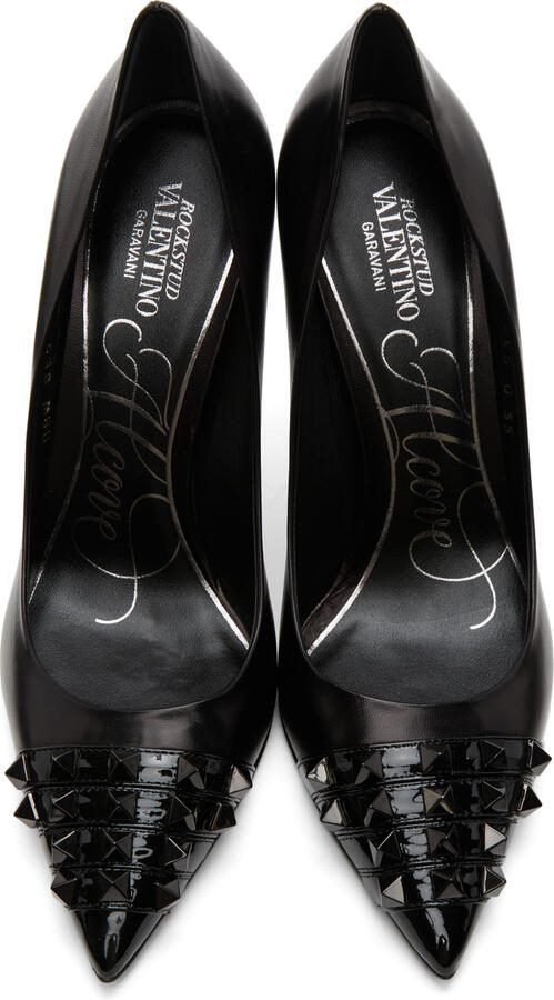 Valentino Garavani Black Alcove Stud Toe Heels - Picture 4