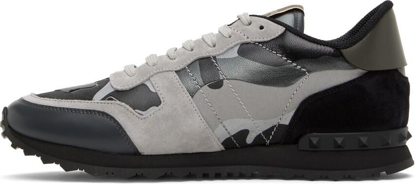 Valentino Garavani Black  Gray Rockrunner Sneakers - Picture 3