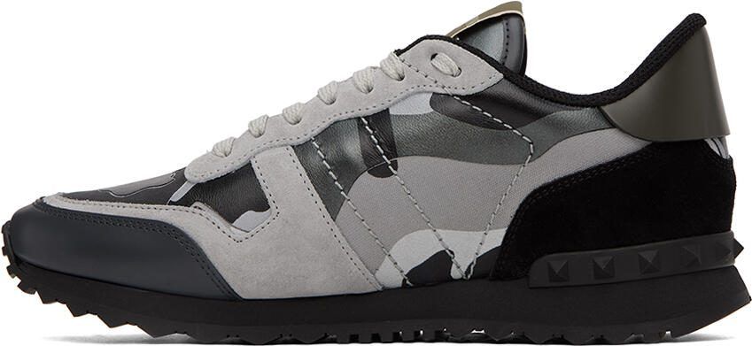 Valentino Garavani Black  Gray Rockrunner Sneakers - Picture 3