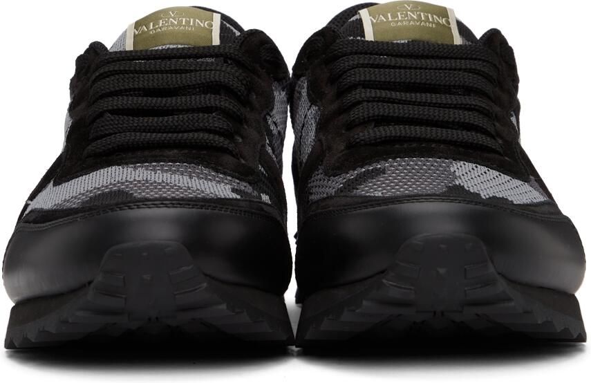 Valentino Garavani Black  Grey Rockrunner Sneakers - Picture 2