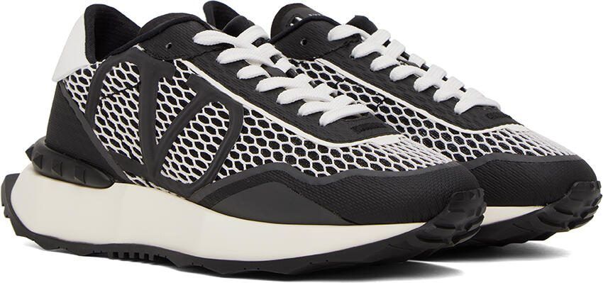 Valentino Garavani Black  White Netrunner Sneakers - Picture 4