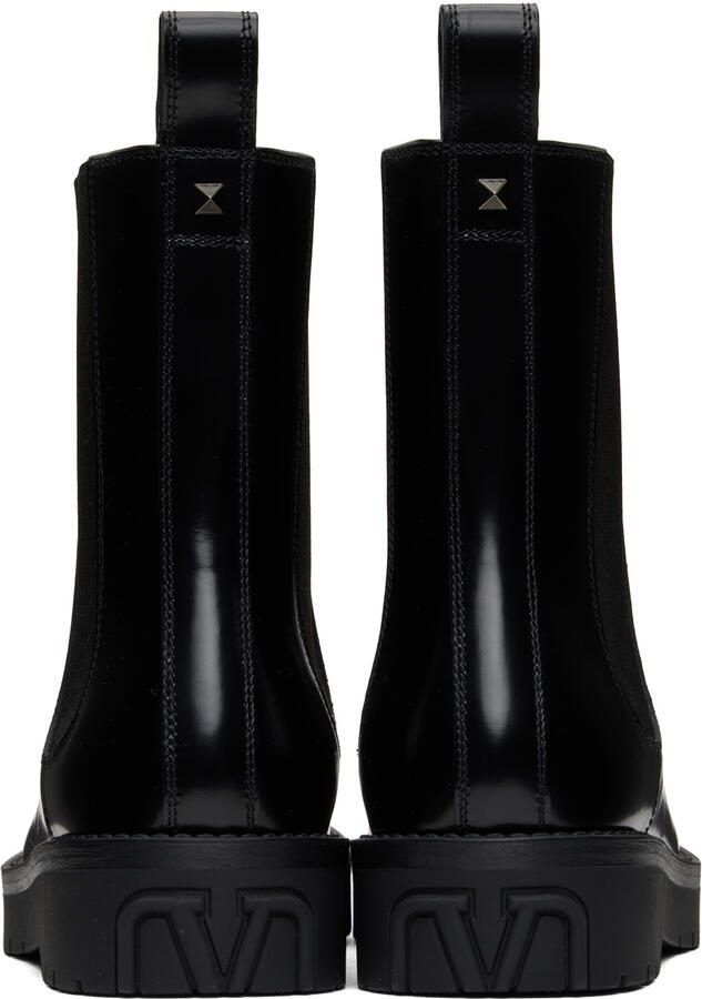 Valentino Garavani Black Beatle VG Camden Chelsea Boots - Picture 3