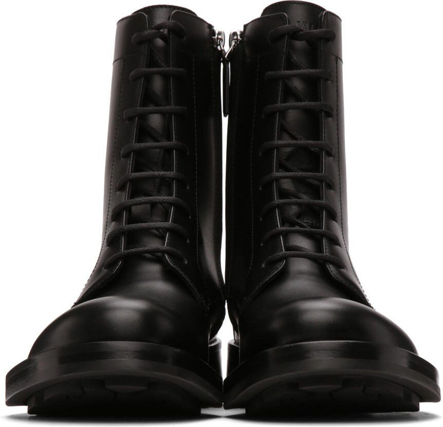 Valentino Garavani Black Calfskin Combat Boots