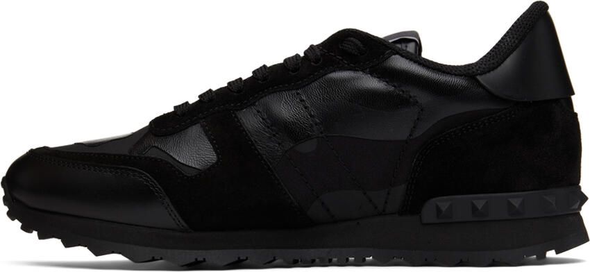 Valentino Garavani Black Camouflage Rockrunner Sneakers - Picture 2