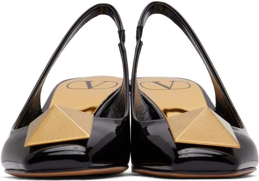 Valentino Garavani Black One Stud Slingback 60 Heels - Picture 3