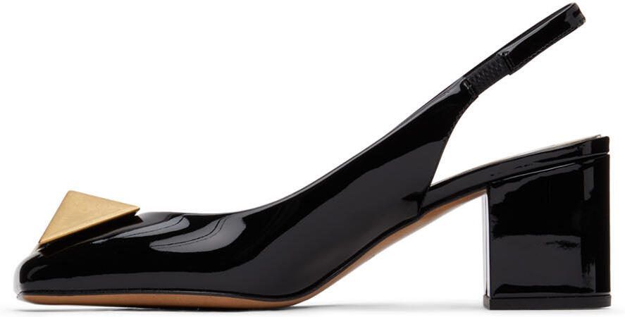 Valentino Garavani Black One Stud Slingback 60 Heels - Picture 4