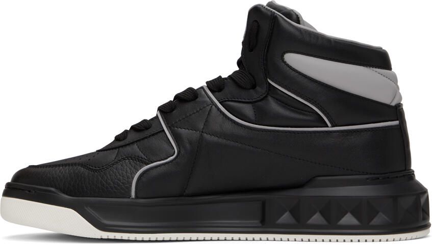 Valentino Garavani Black One Stud Sneakers - Picture 3