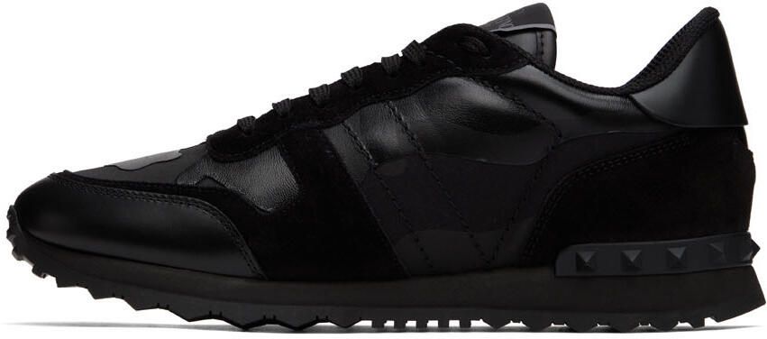 Valentino Garavani Black Rockrunner Low-Top Sneakers - Picture 3