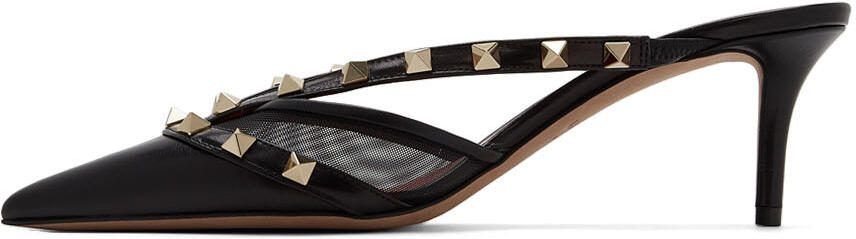 Valentino Garavani Black Rockstud Alcove Mules - Picture 4