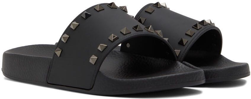 Valentino Garavani Black Rockstud Slides - Picture 2