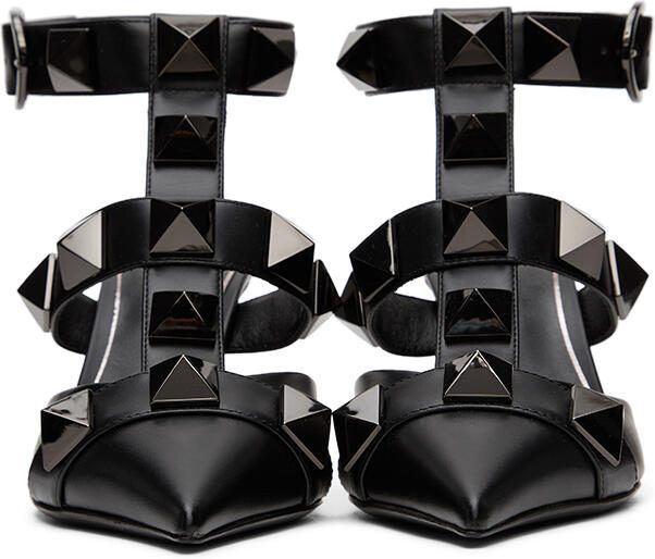 Valentino Garavani Black Roman Stud 80 Heels - Picture 3