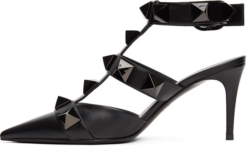 Valentino Garavani Black Roman Stud 80 Heels - Picture 2