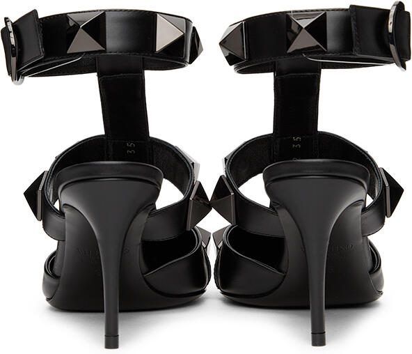 Valentino Garavani Black Roman Stud 80 Heels - Picture 4