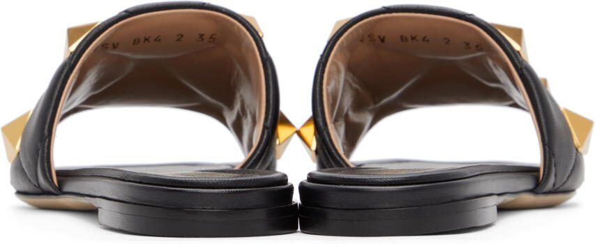 Valentino Garavani Black Roman Stud Sandals - Picture 2