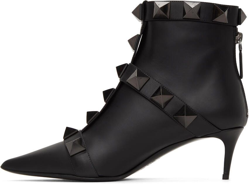 Valentino Garavani Black Roman Studs 60 Boots - Picture 3