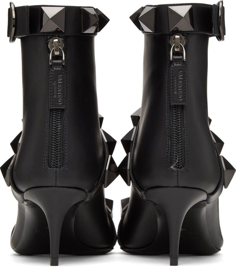 Valentino Garavani Black Roman Studs 60 Boots - Picture 2