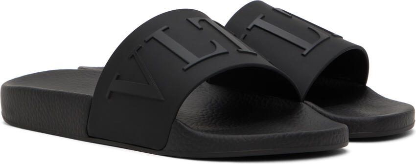 Valentino Garavani Black VLTN Slides - Picture 2