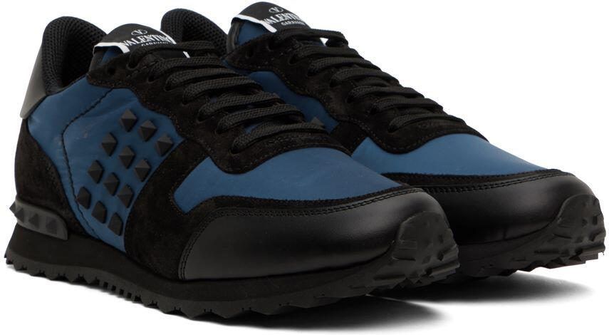 Valentino Garavani Blue  Black Rockstud Sneakers - Picture 2