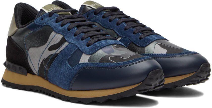 Valentino Garavani Blue  Gray Rockrunner Sneakers - Picture 2