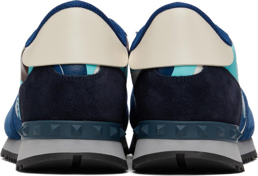 Valentino Garavani Blue Camouflage Rockrunner Sneakers - Picture 2