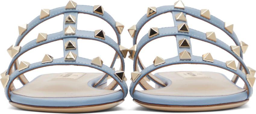 Valentino Garavani Blue Rockstud Cage Sandals - Picture 3