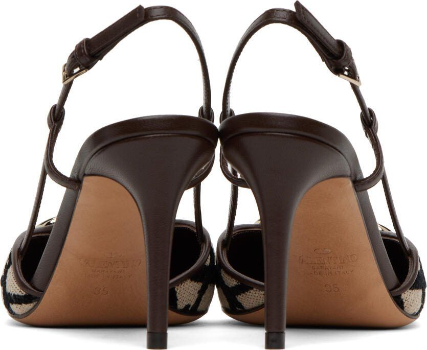 Valentino Garavani Brown  Beige VLogo Heels