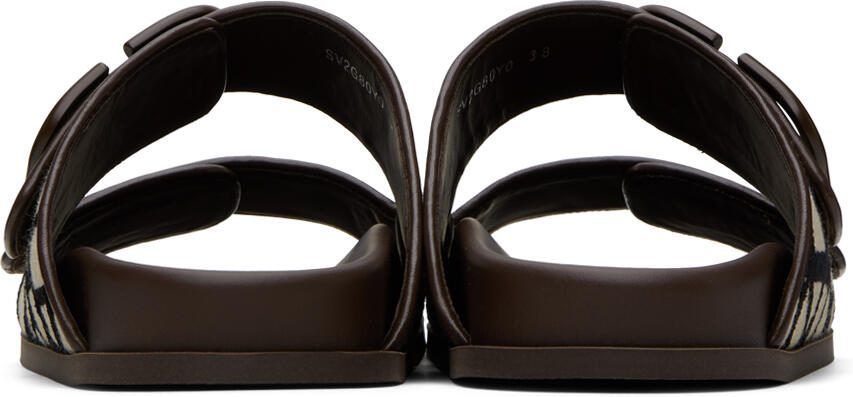 Valentino Garavani Brown  Beige VLogo Iconographe Sandals