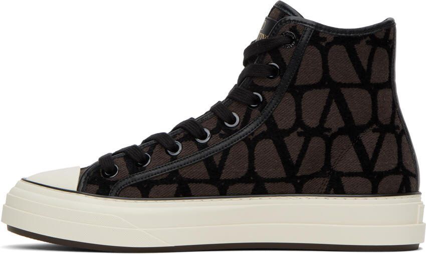 Valentino Garavani Brown  Black Totaloop Sneakers - Picture 3