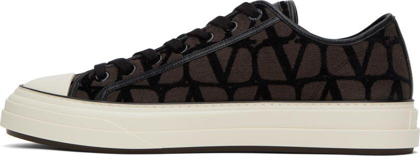 Valentino Garavani Brown  Black Totaloop Sneakers - Picture 3