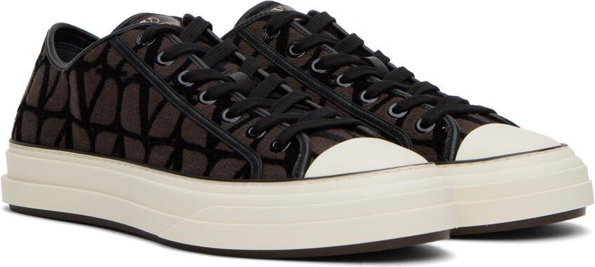 Valentino Garavani Brown  Black Totaloop Sneakers - Picture 2