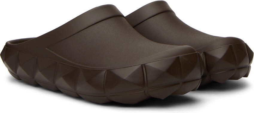 Valentino Garavani Brown Roman Stud Turtle Clogs - Picture 2