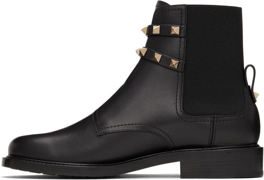 Valentino Garavani Double Strap Flat Rockstud Ankle Boots - Picture 2