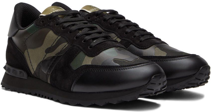 Valentino Garavani Green  Black Rockrunner Sneakers - Picture 2
