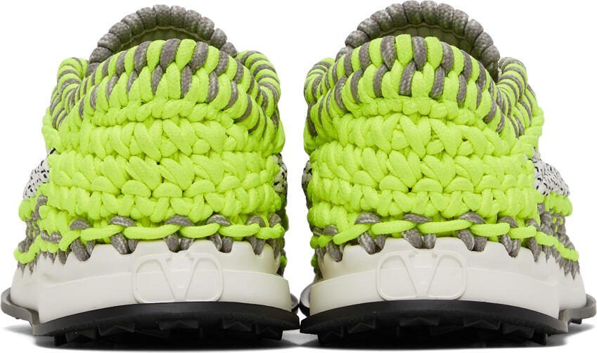 Valentino Garavani Green  Grey Crochet Sneakers - Picture 2