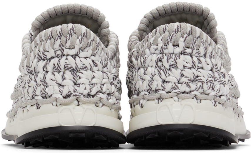Valentino Garavani Grey Crochet Sneakers - Picture 2
