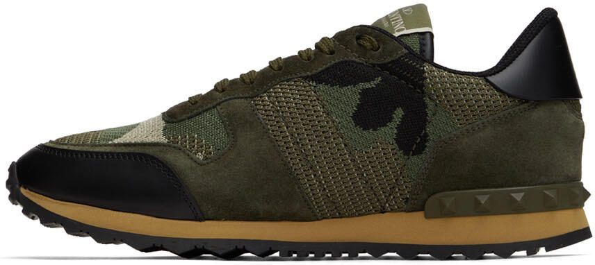 Valentino Garavani Khaki  Black Rockrunner Low-Top Sneakers - Picture 3